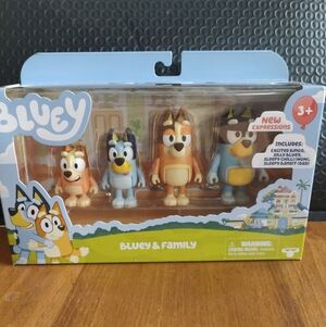 Bluey & Family 4 Pack Set Bandit Chili Bluey Bingo Figure New In Box
